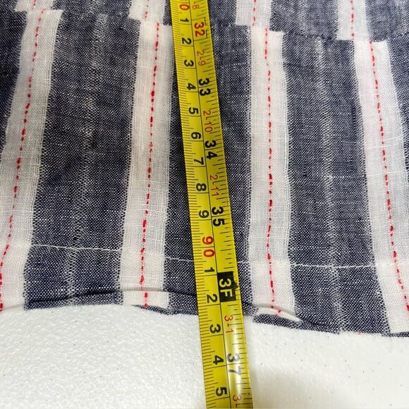 CP Shades Regina 100% Linen Pintuck Tunic Dress Chambray Stripe Women Medium - Picture 13 of 16